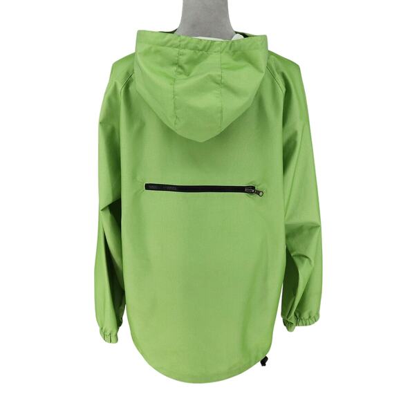 Actra Top Womens Medium Green Pullover Anorak Nylon Hoodie Pocket Quarter Zip - Picture 3 of 16
